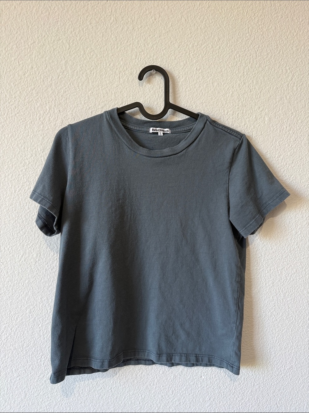 Reformation 100% cotton Gray Short Sleeve Crew Tee